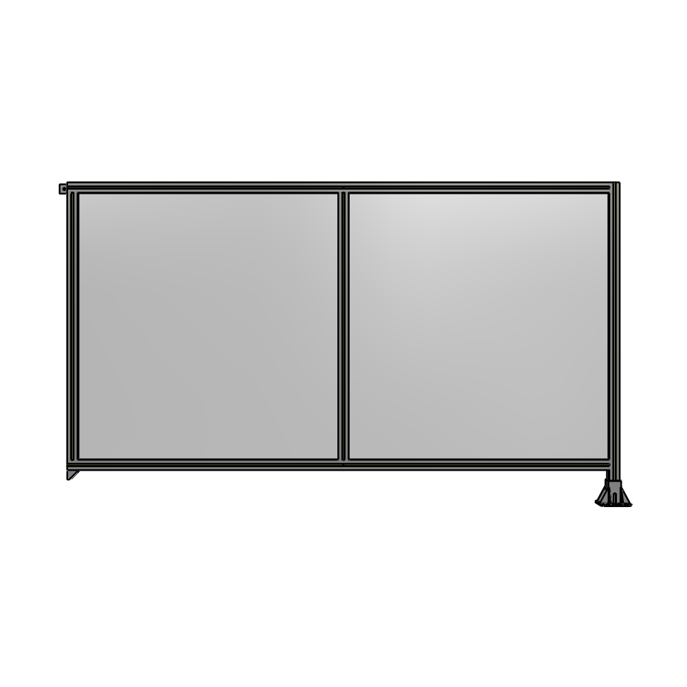 DOUBLE PANEL-LEG ON RIGHT, TIE PLATE AND ANGLE ON LEFT 1400MM X 2400MM  1/4" POLYCARB, ASSEMBLED
