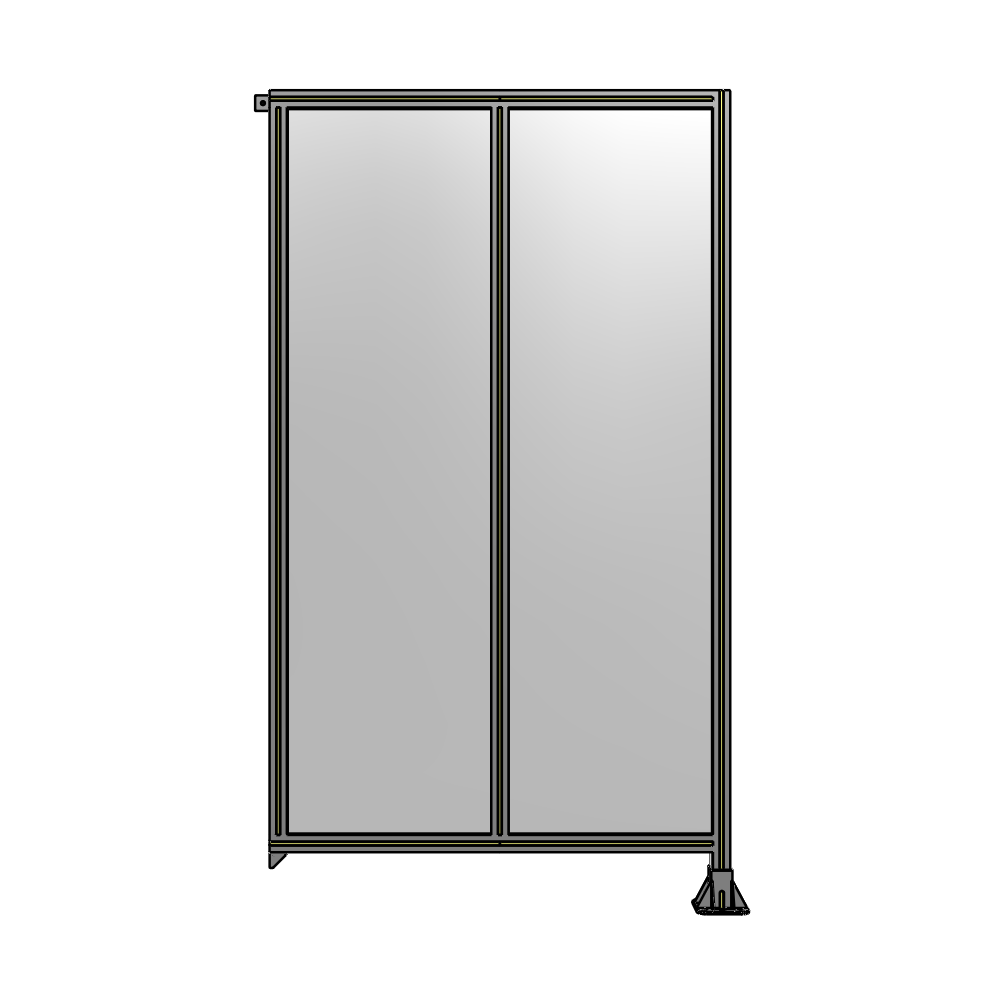 DOUBLE PANEL-LEG ON RIGHT, TIE PLATE AND ANGLE ON LEFT 2135MM X 1200MM  1/4" POLYCARBONATE, AS A KIT