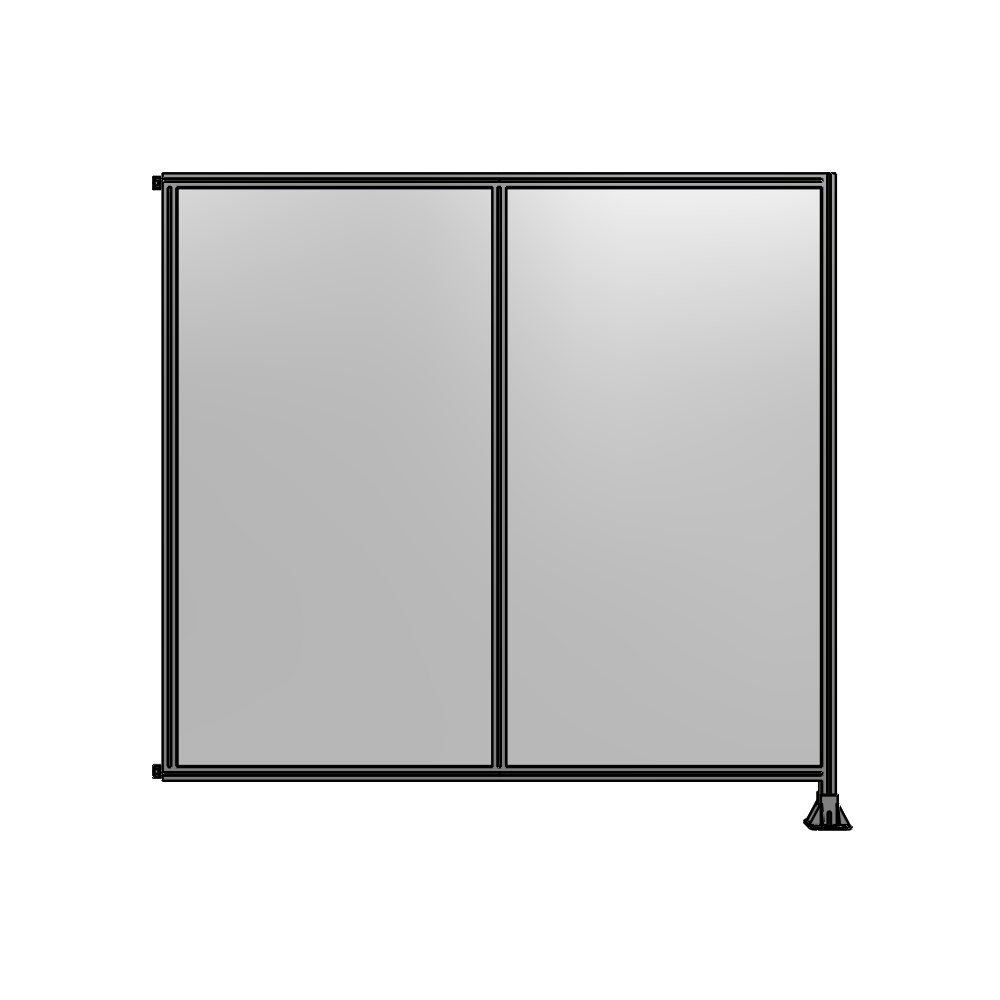 DOUBLE PANEL-LEG ON RIGHT, HINGE ON LEFT 2135MM X  2200MM  1/4" POLYCARB, ASSEMBLED