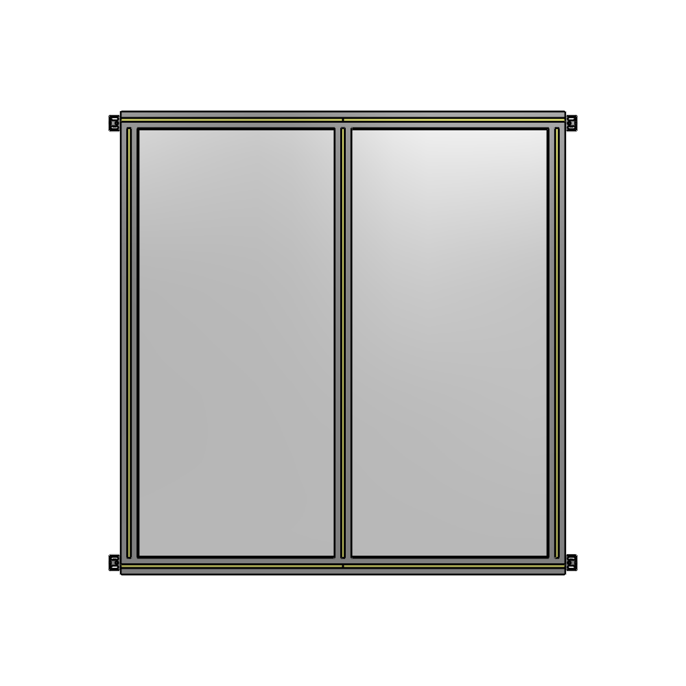 DOUBLE PANEL-NO LEGS, HINGE CONNECTORS 1400MM X 1200MM  1/4" POLYCARBONATE, ASSEMBLED