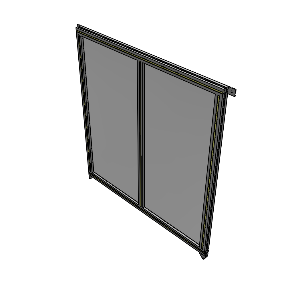 B4-1400-1200-0150-TYPZK DOUBLE PANEL-NO LEGS, TIE PLATE AND ANGLE CONNECTORS 1400MM X 1200MM  1/4" POLYCARBONATE, ASSEMBLED