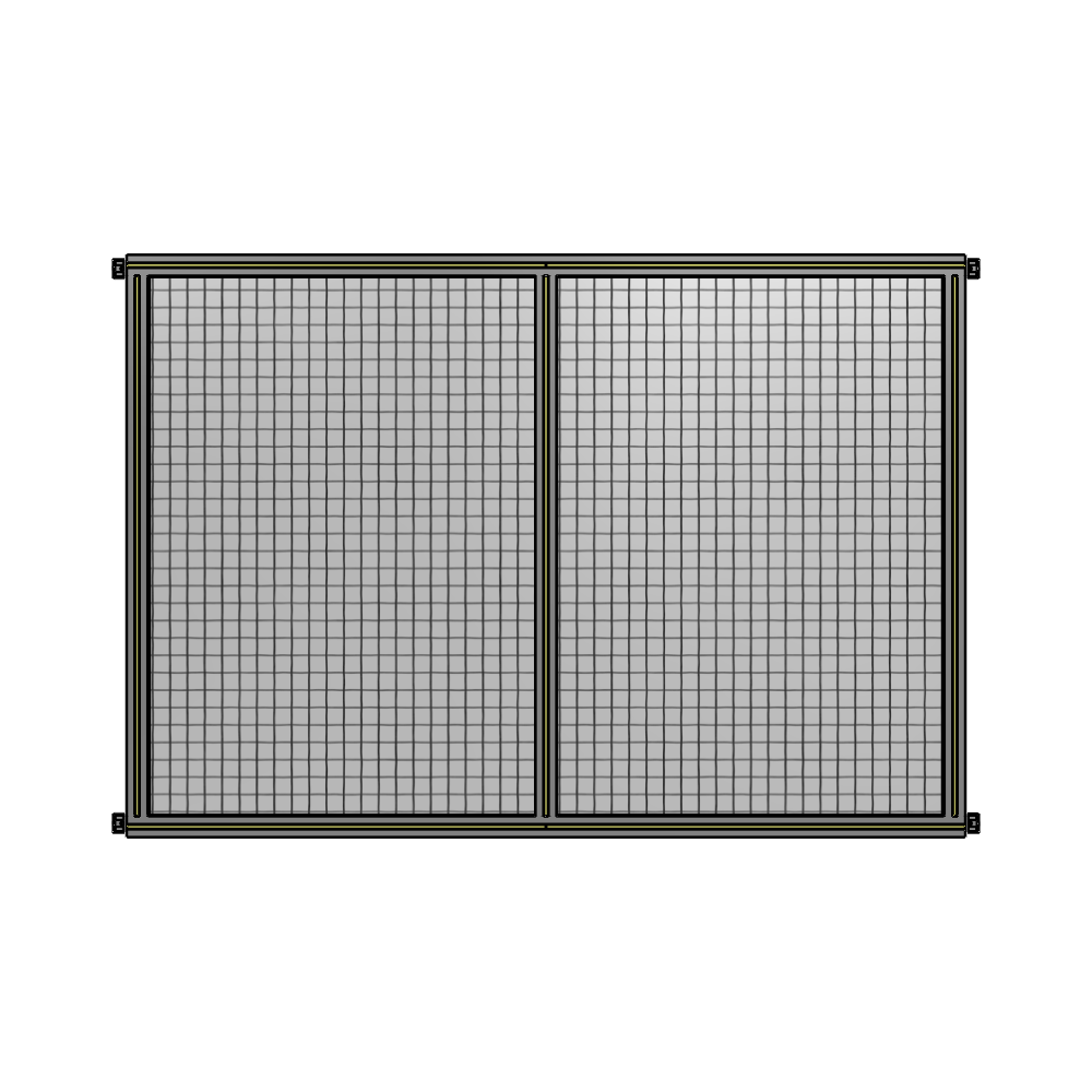 DOUBLE PANEL-NO LEGS, HINGE CONNECTORS 1400MM X 1800MM  1" MESH, FULLY ASSEMBLED