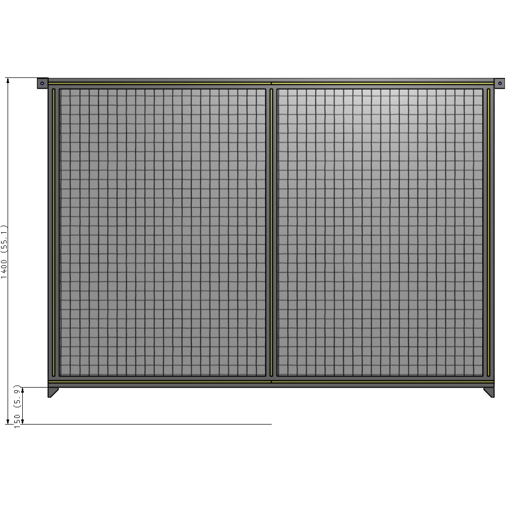 B4-1400-1800-0150-TYMZA DOUBLE PANEL-NO LEGS, TIE PLATE AND ANGLE CONNECTORS 1400MM X 1800MM  1" MESH, AS A KIT