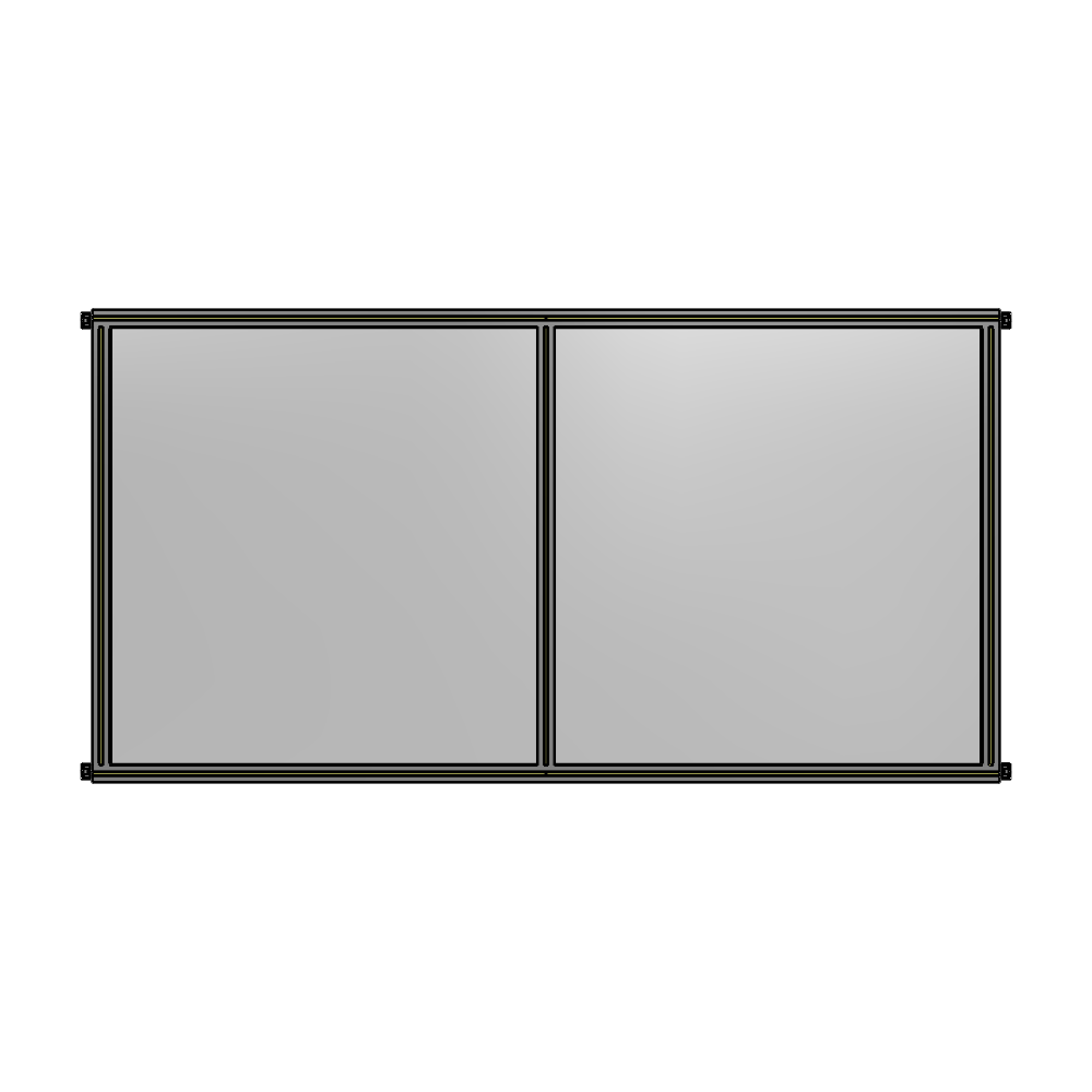 DOUBLE PANEL-NO LEGS, HINGE CONNECTORS 1400MM X 2400MM  1/4" POLYCARBONATE, ASSEMBLED