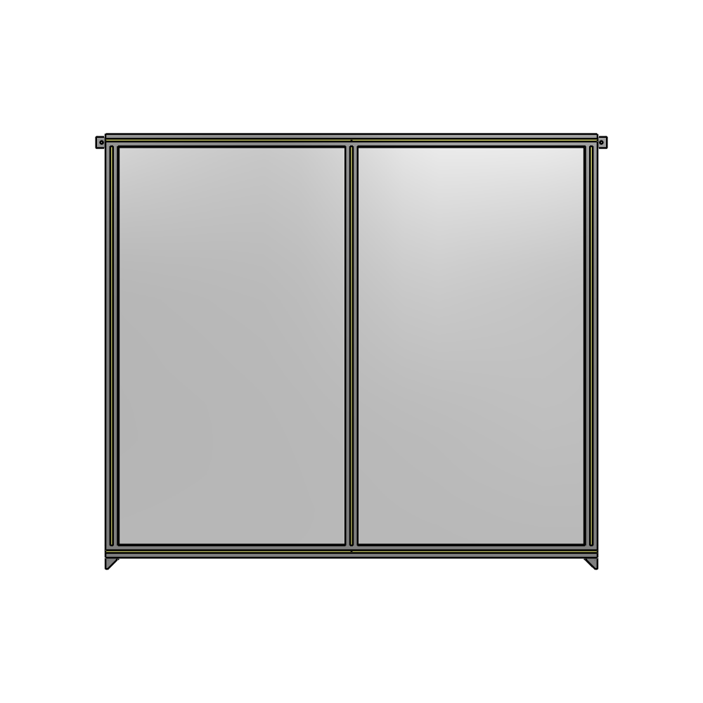 DOUBLE PANEL-NO LEGS, TIE PLATE AND ANGLE CONNECTORS 1700MM X 1800MM  1/4" POLYCARBONATE, ASSEMBLED