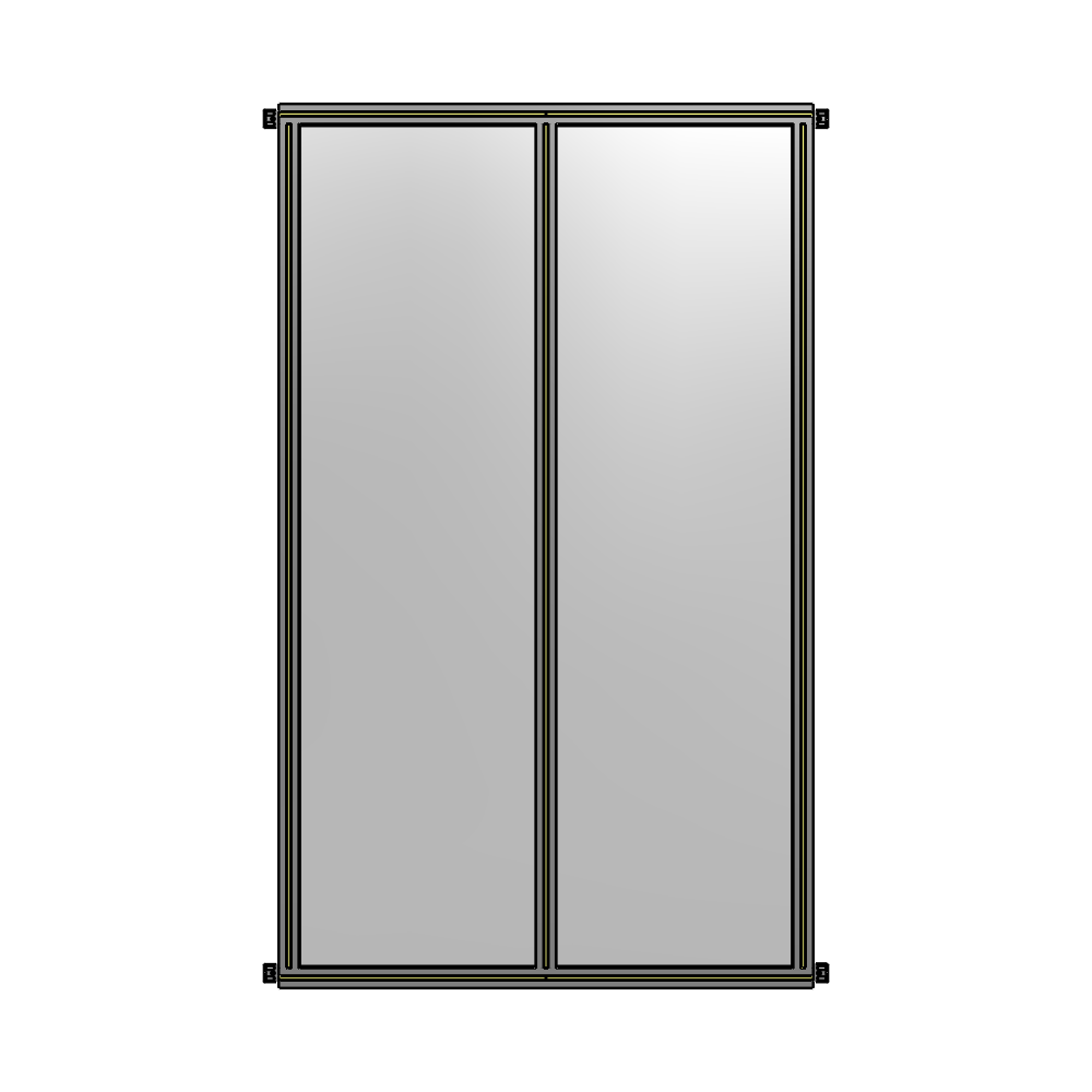 DOUBLE PANEL-NO LEGS, HINGE CONNECTORS 2135MM X 1200MM  1/4" POLYCARBONATE, ASSEMBLED