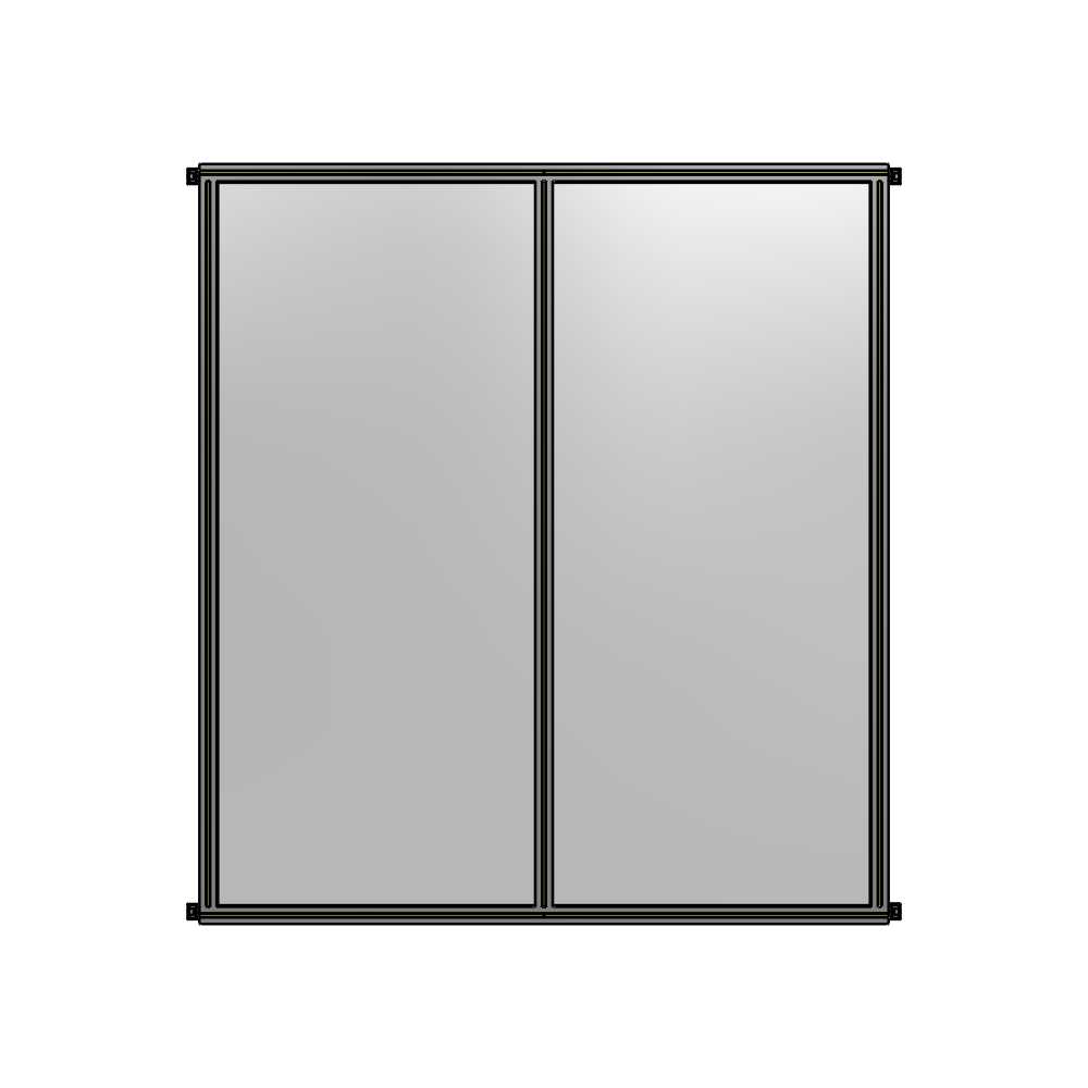 DOUBLE PANEL-NO LEGS, HINGE CONNECTORS 2135MM X 1800MM  1/4" POLYCARBONATE, ASSEMBLED