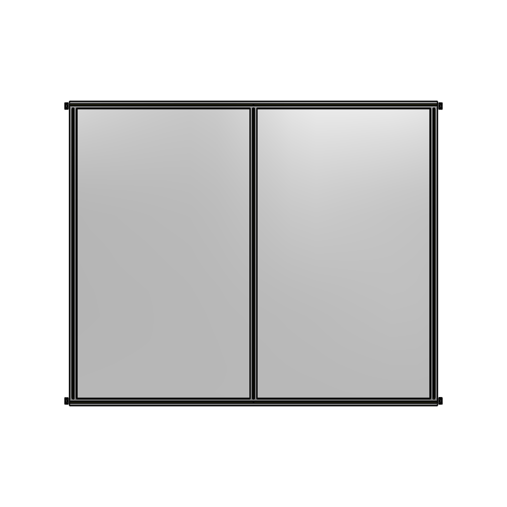 DOUBLE PANEL-NO LEGS, HINGE CONNECTORS 2135MM X 2400MM  1/4" POLYCARBONATE, ASSEMBLED