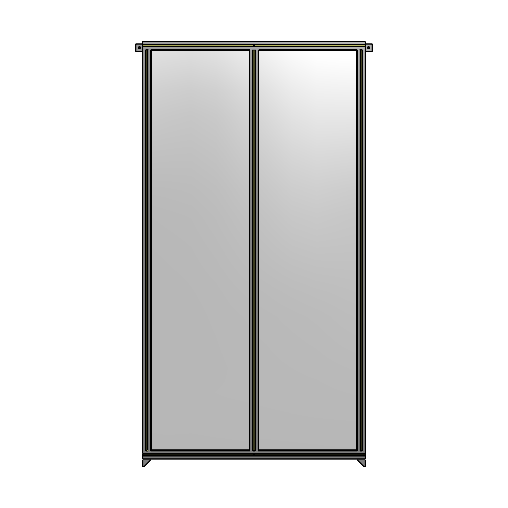 DOUBLE PANEL-NO LEGS, TIE PLATE AND ANGLE CONNECTORS 2400MM X 1200MM  1/4" POLYCARBONATE, ASSEMBLED