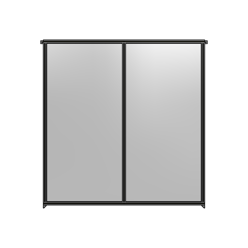 DOUBLE PANEL-NO LEGS, TIE PLATE AND ANGLE CONNECTORS 2400MM X 2200MM  1/4" POLYCARBONATE, ASSEMBLED