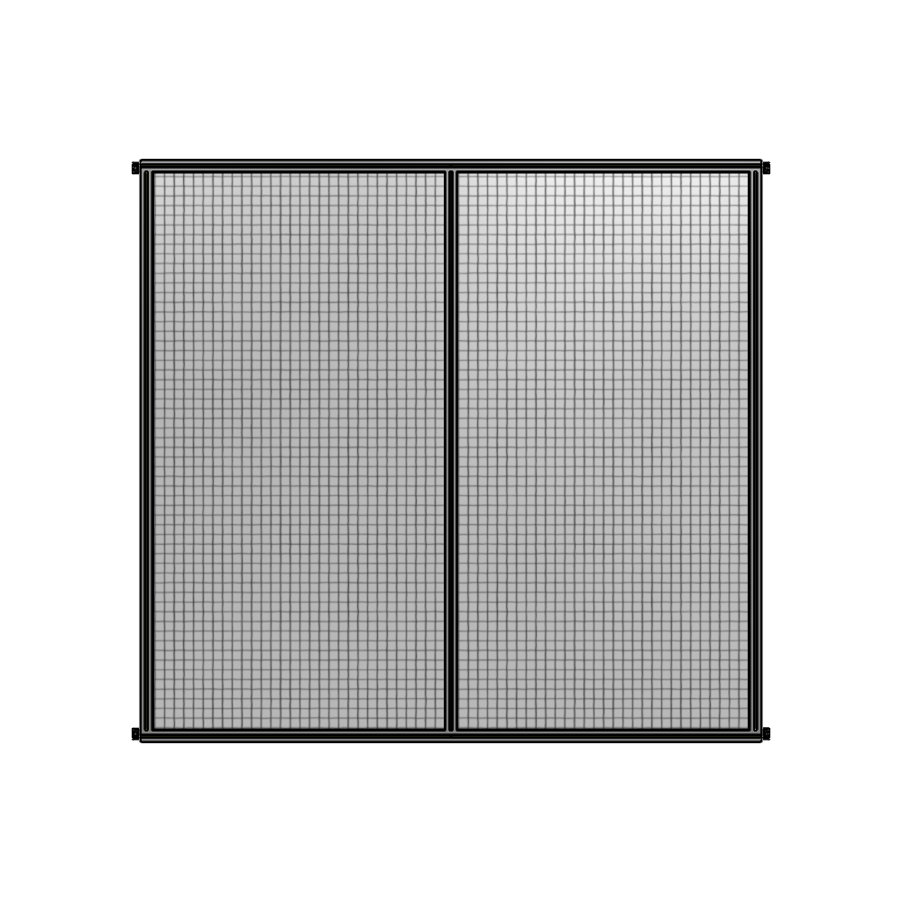 DOUBLE PANEL-NO LEGS, HINGE CONNECTORS 2400MM X 2400MM  1" MESH, FULLY ASSEMBLED