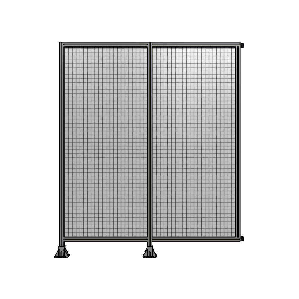DOUBLE PANEL-LEGS ON LEFT AND CENTER WITH HINGES 2135MM X 1800MM  1" MESH, FULLY ASSEMBLED