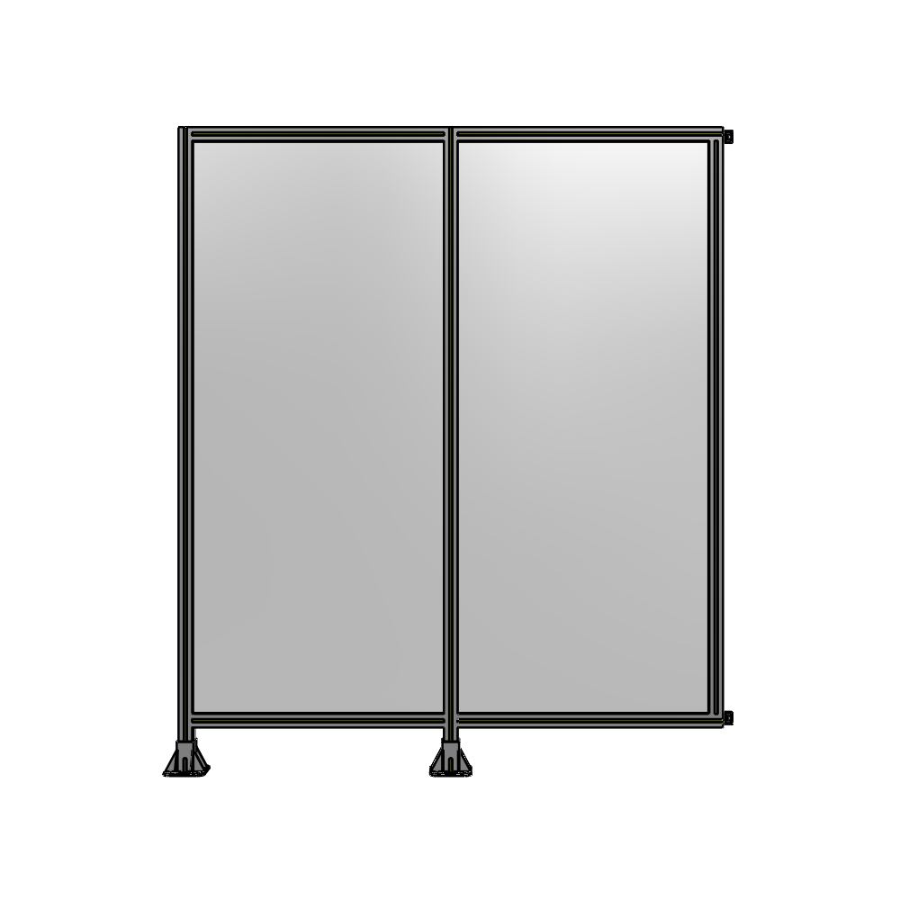 DOUBLE PANEL-LEGS ON LEFT AND CENTER WITH HINGES 2135MM X 1800MM  1/4" POLYCARBONATE, ASSEMBLED