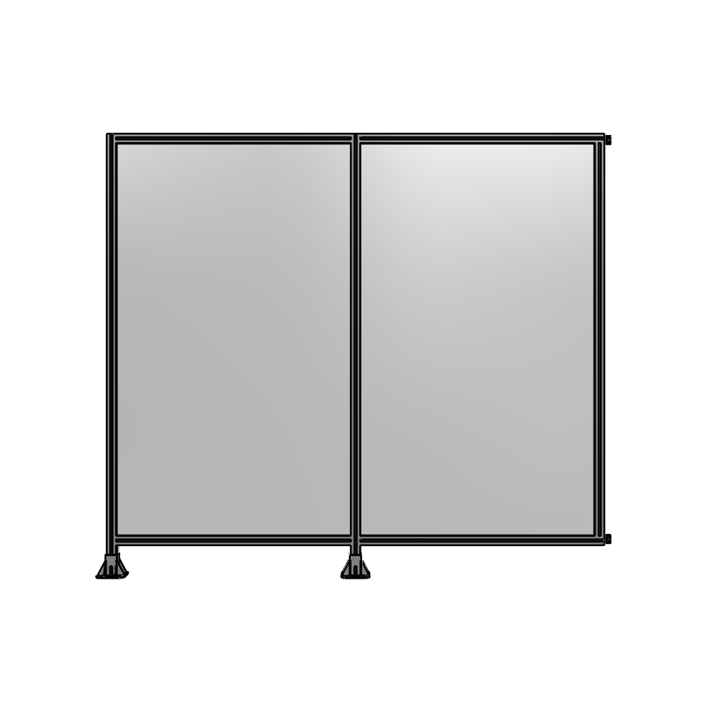DOUBLE PANEL-LEGS ON LEFT AND CENTER WITH HINGES 2135MM X 2400MM  1/4" POLYCARBONATE, ASSEMBLED