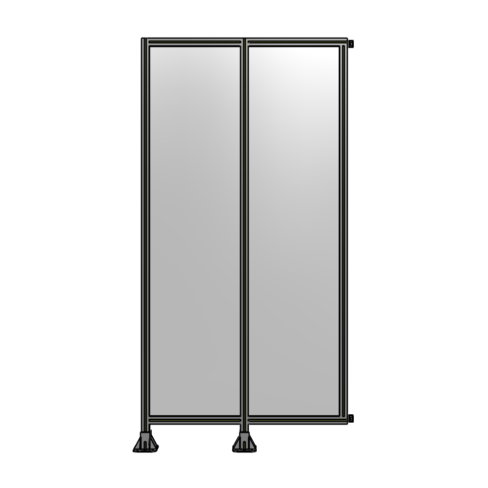 DOUBLE PANEL-LEGS ON LEFT AND CENTER WITH HINGES 2400MM X 1200MM  1/4" POLYCARBONATE, AS A KIT