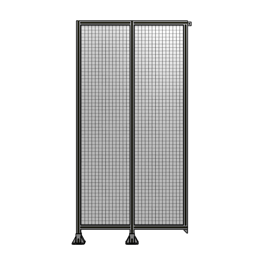 DOUBLE PANEL-LEGS ON LEFT AND CENTER, TIE PLATE ON RIGHT 2400MM X 1200MM  1" MESH, FULLY ASSEMBLED