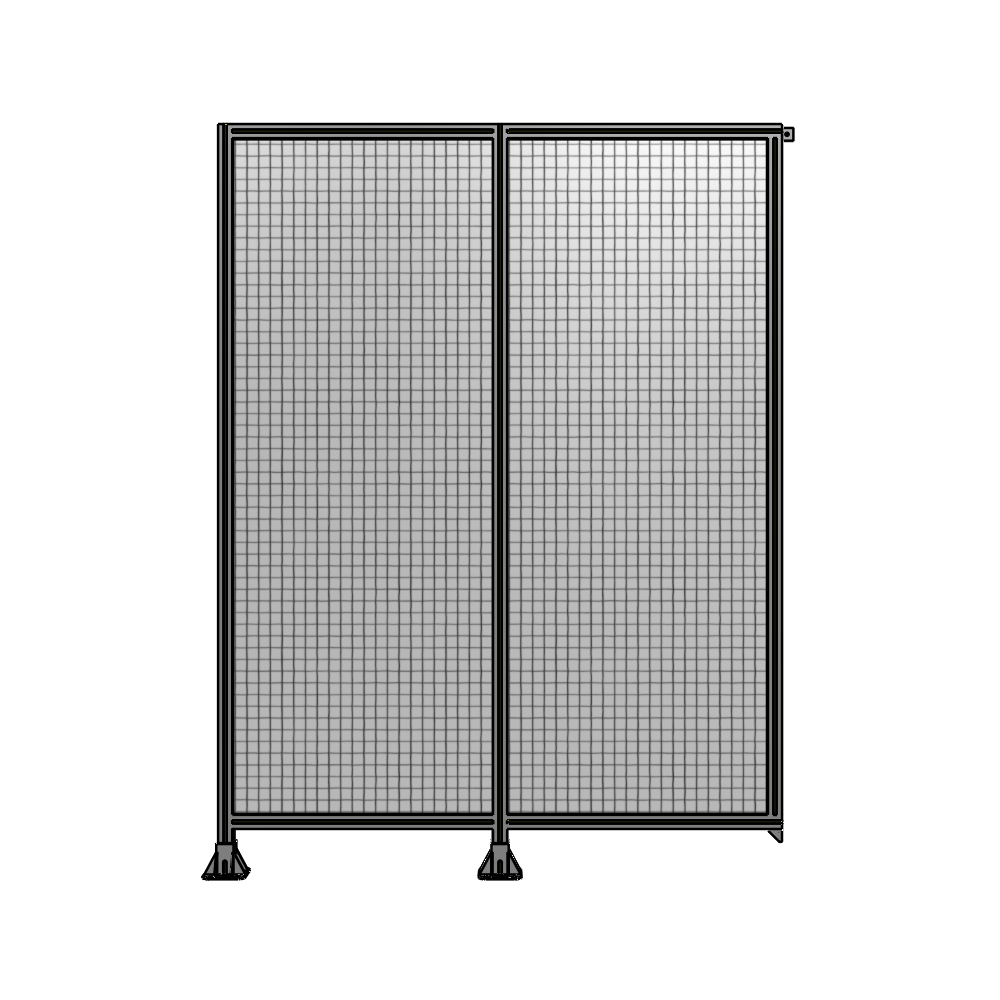 DOUBLE PANEL-LEGS ON LEFT AND CENTER, TIE PLATE ON RIGHT 2400MM X 1800MM  1" MESH, FULLY ASSEMBLED