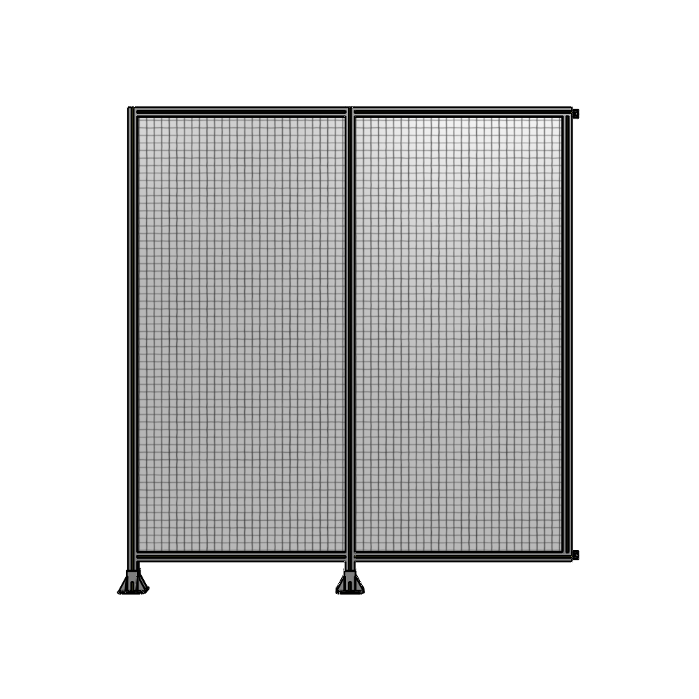 DOUBLE PANEL-LEGS ON LEFT AND CENTER WITH HINGES 2400MM X 2200MM  1" MESH, FULLY ASSEMBLED