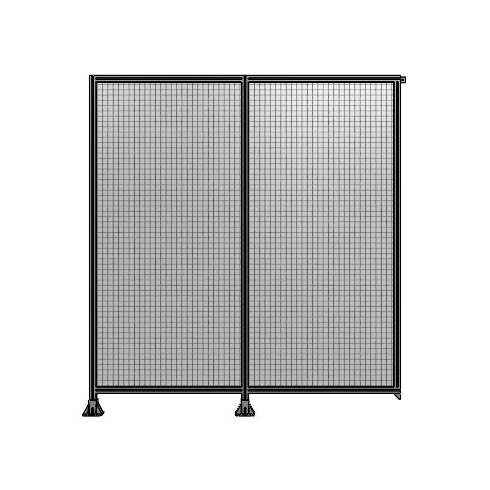 DOUBLE PANEL-LEGS ON LEFT AND CENTER, TIE PLATE ON RIGHT 2400MM X 2200MM  1" MESH, AS A KIT