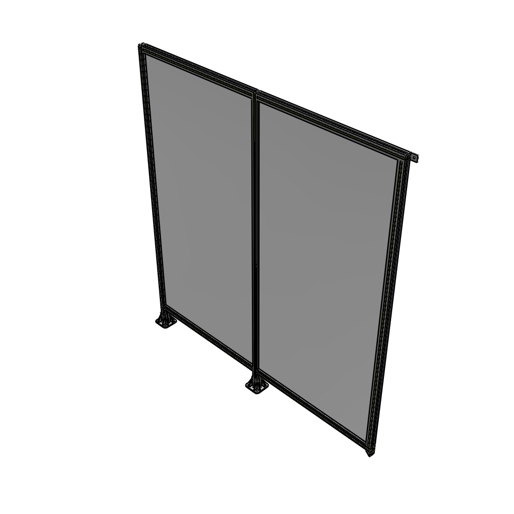 B5-2400-2200-0150-TYPFA DOUBLE PANEL-LEGS ON LEFT AND CENTER, TIE PLATE ON RIGHT 2400MM X 2200MM  1/4" POLYCARB, ASSEMBLED