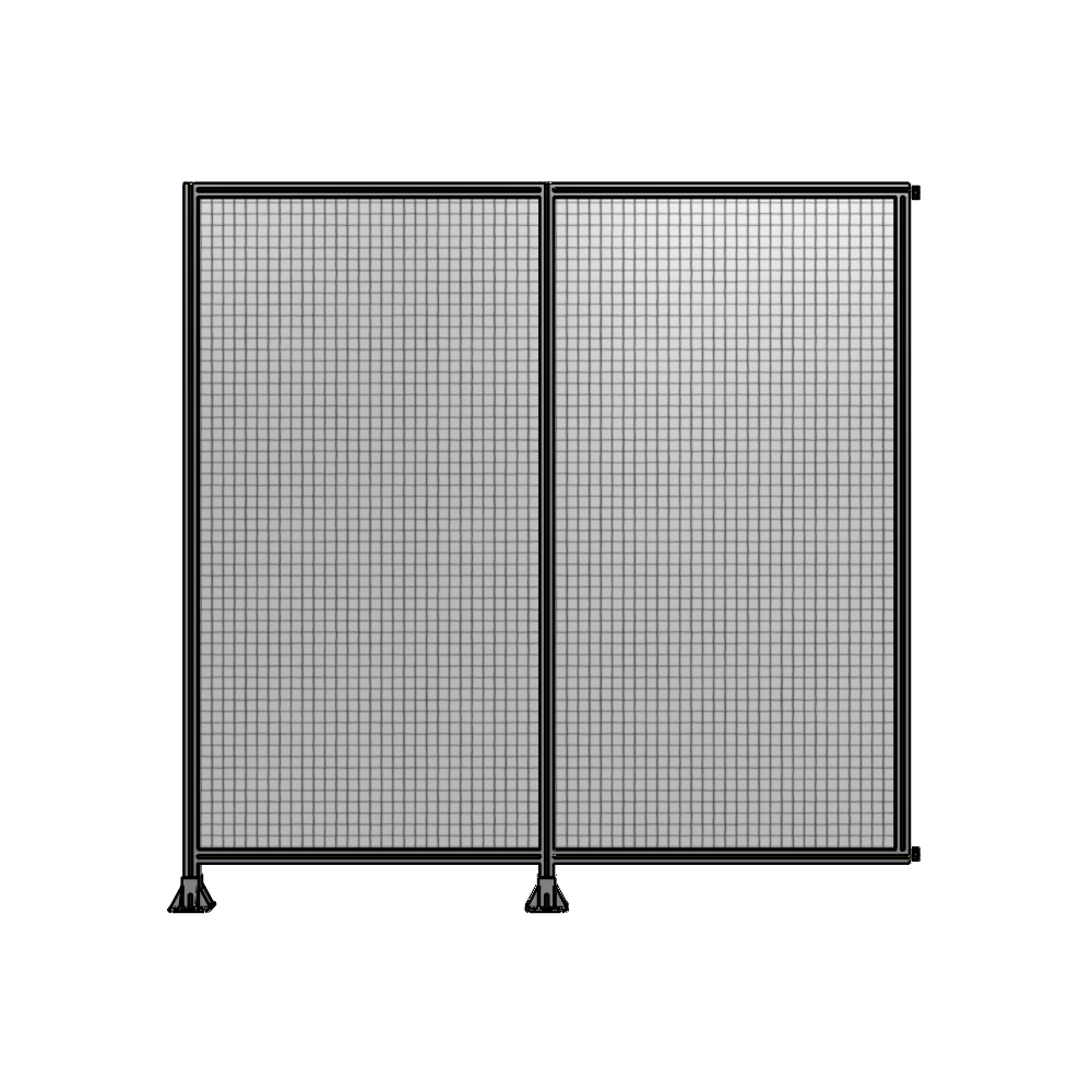 DOUBLE PANEL-LEGS ON LEFT AND CENTER WITH HINGES 2400MM X 2400MM  1" MESH, FULLY ASSEMBLED