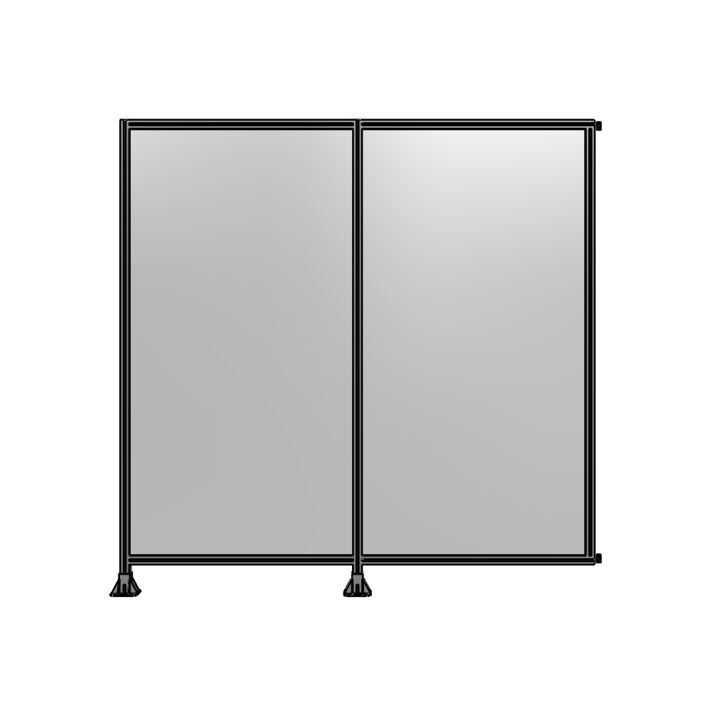 DOUBLE PANEL-LEGS ON LEFT AND CENTER WITH HINGES 2400MM X 2400MM  1/4" POLYCARBONATE, ASSEMBLED