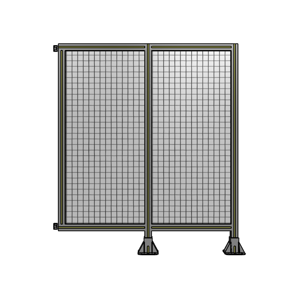 DOUBLE PANEL-LEGS ON RIGHT AND CENTER WITH HINGES 1400MM X 1200MM  1" MESH, FULLY ASSEMBLED