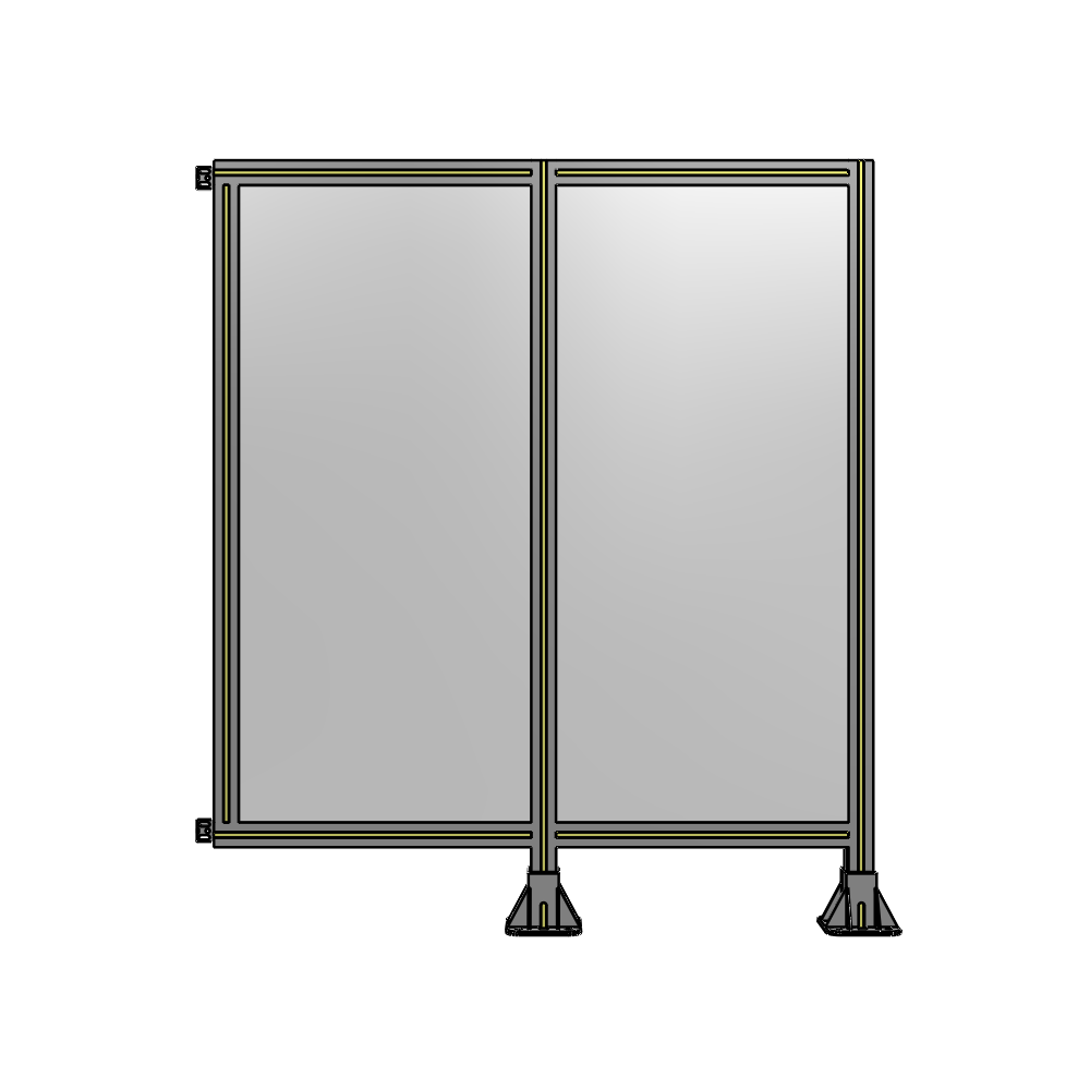 DOUBLE PANEL-LEGS ON RIGHT AND CENTER WITH HINGES 1400MM X 1200MM  1/4" POLYCARBONATE, AS A KIT