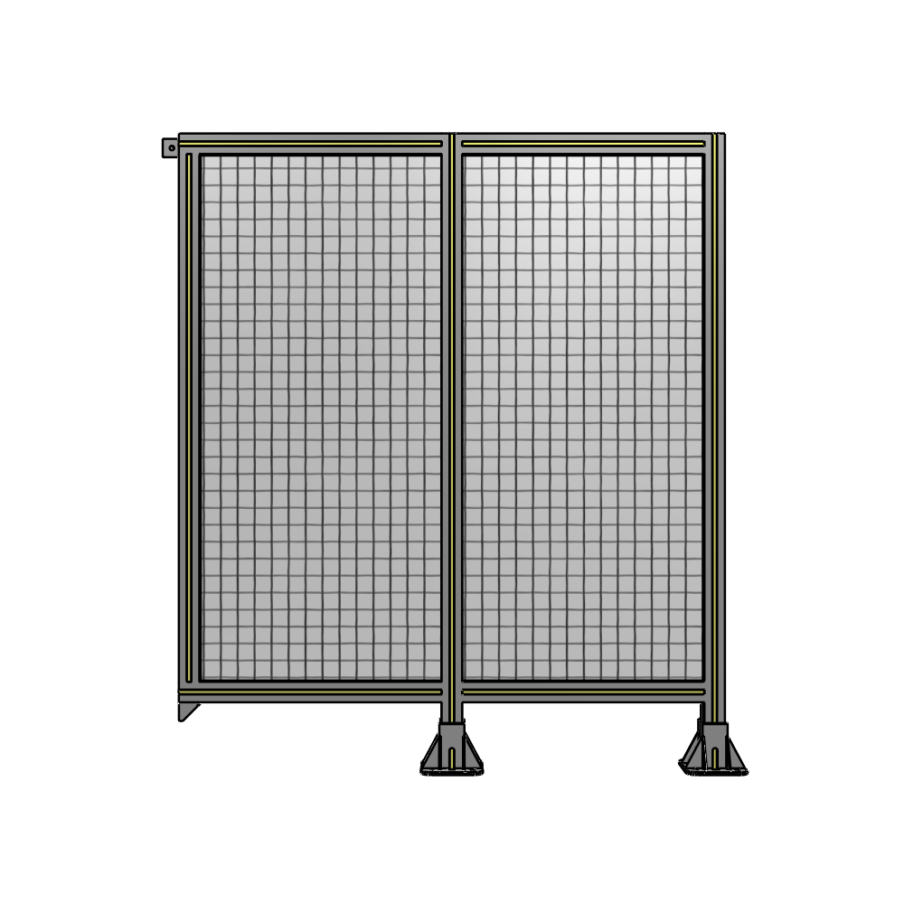 DOUBLE PANEL-LEGS ON RIGHT AND CENTER, TIE PLATE ON LEFT 1400MM X 1200MM  1" MESH, FULLY ASSEMBLED