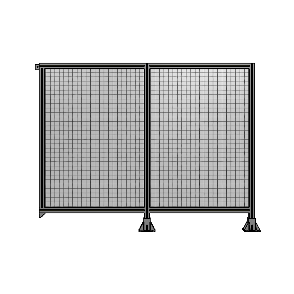 DOUBLE PANEL-LEGS ON RIGHT AND CENTER, TIE PLATE ON LEFT 1400MM X 1800MM  1" MESH, AS A KIT