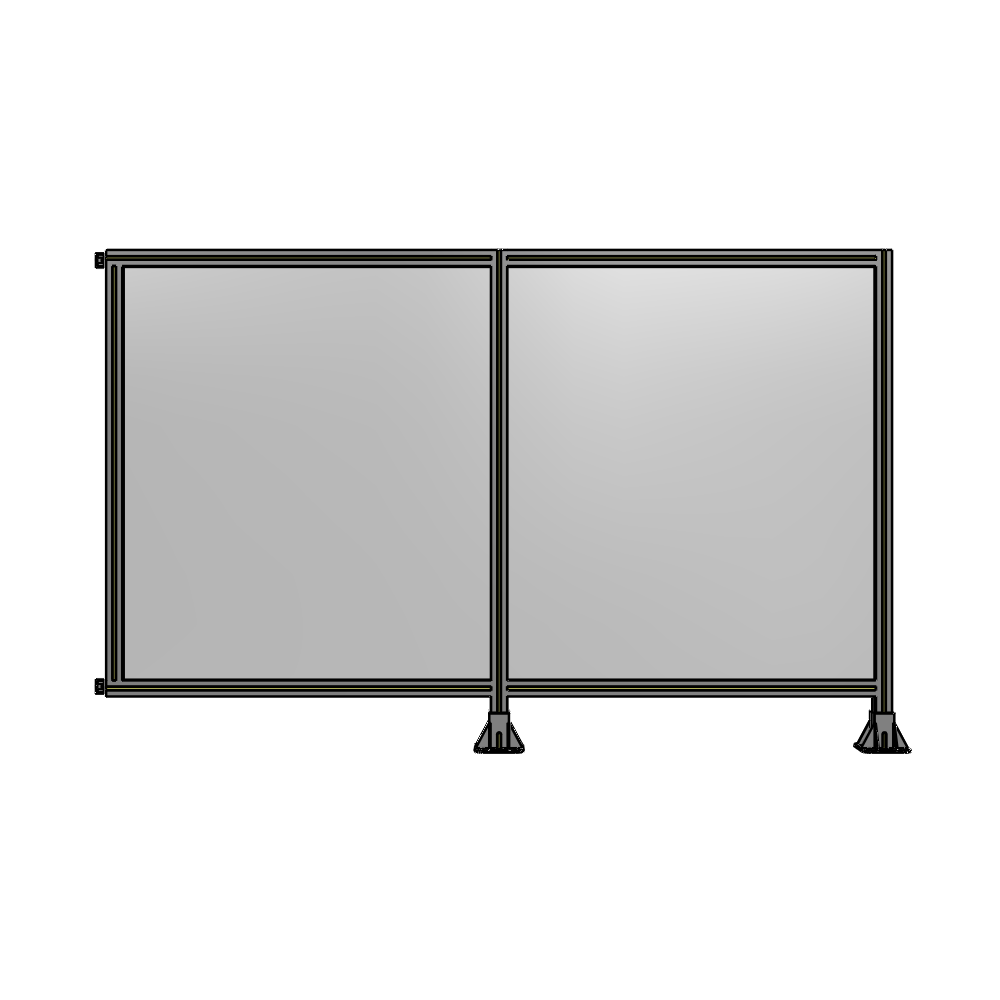 DOUBLE PANEL-LEGS ON RIGHT AND CENTER WITH HINGES 1400MM X 2200MM  1/4" POLYCARBONATE, ASSEMBLED