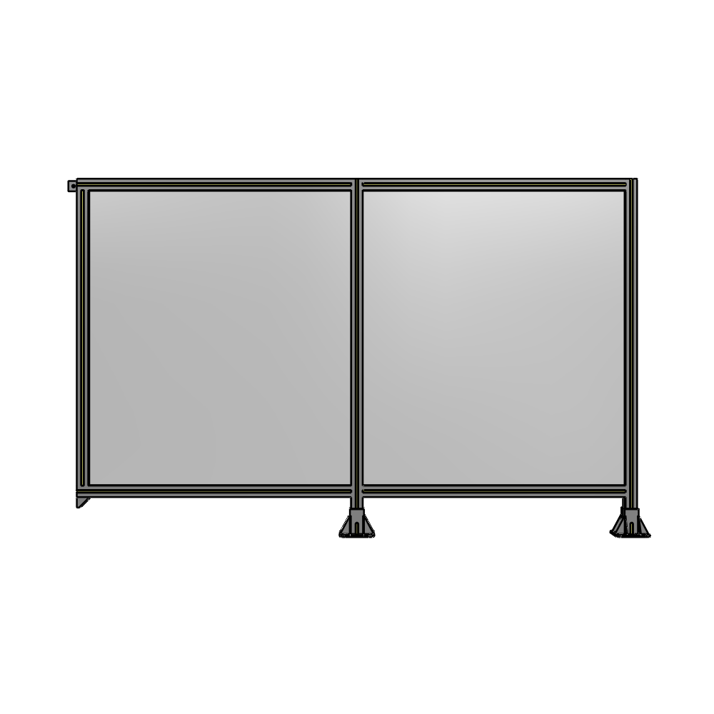 DOUBLE PANEL-LEGS ON RIGHT AND CENTER, TIE PLATE ON LEFT 1400MM X 2200MM  1/4" POLYCARB, ASSEMBLED