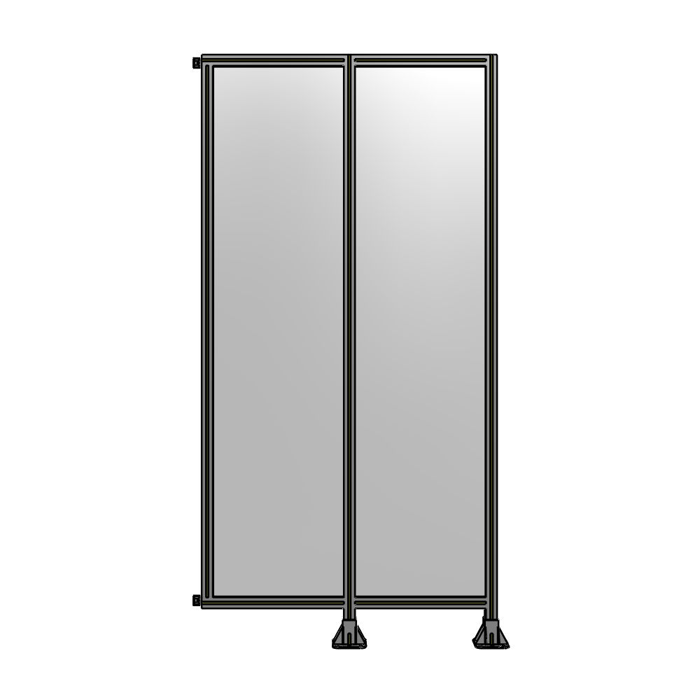 DOUBLE PANEL-LEGS ON RIGHT AND CENTER WITH HINGES 2400MM X 1200MM  1/4" POLYCARBONATE, AS A KIT