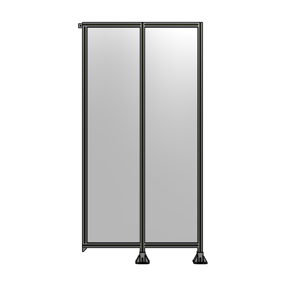 DOUBLE PANEL-LEGS ON RIGHT AND CENTER, TIE PLATE ON LEFT 2400MM X 1200MM  1/4" POLYCARBONATE, AS KIT