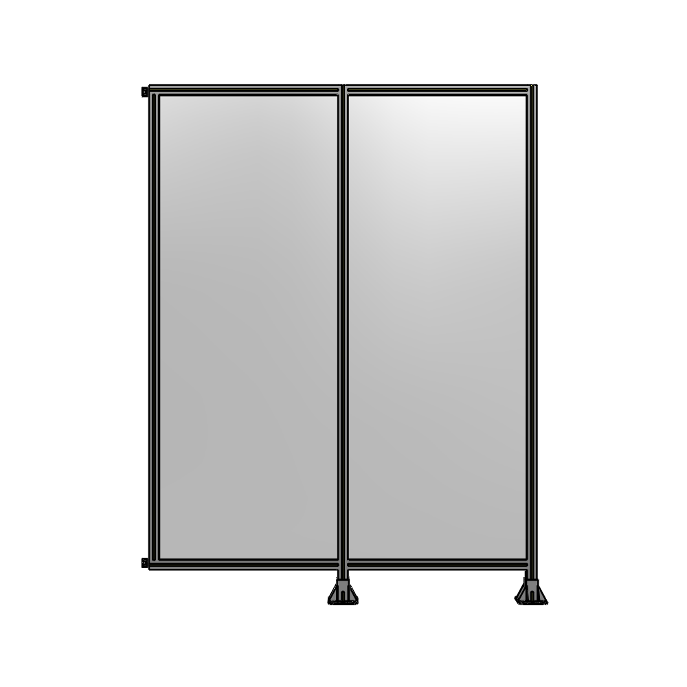 DOUBLE PANEL-LEGS ON RIGHT AND CENTER WITH HINGES 2400MM X 1800MM  1/4" POLYCARBONATE, AS A KIT