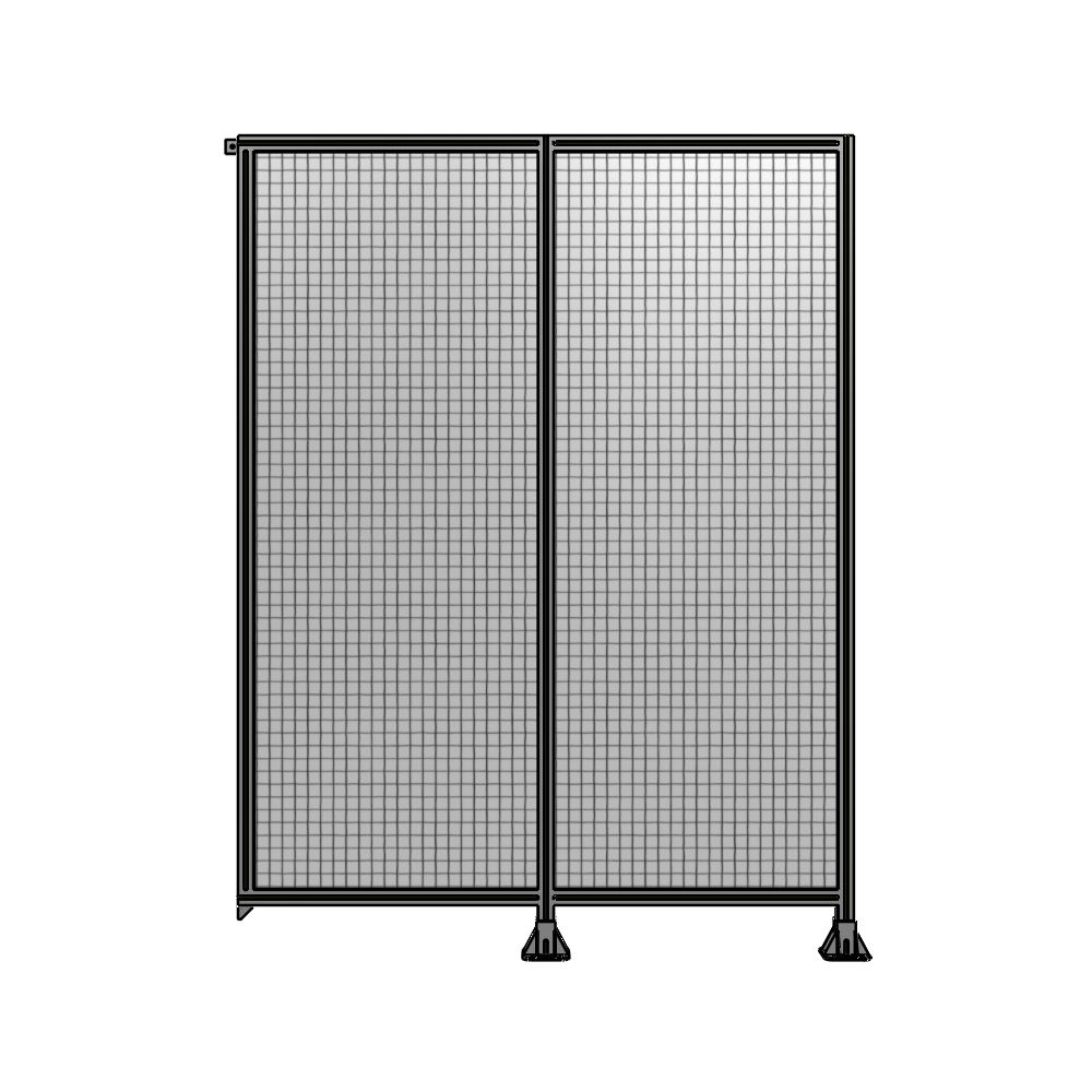 DOUBLE PANEL-LEGS ON RIGHT AND CENTER, TIE PLATE ON LEFT 2400MM X 1800MM  1" MESH, FULLY ASSEMBLED