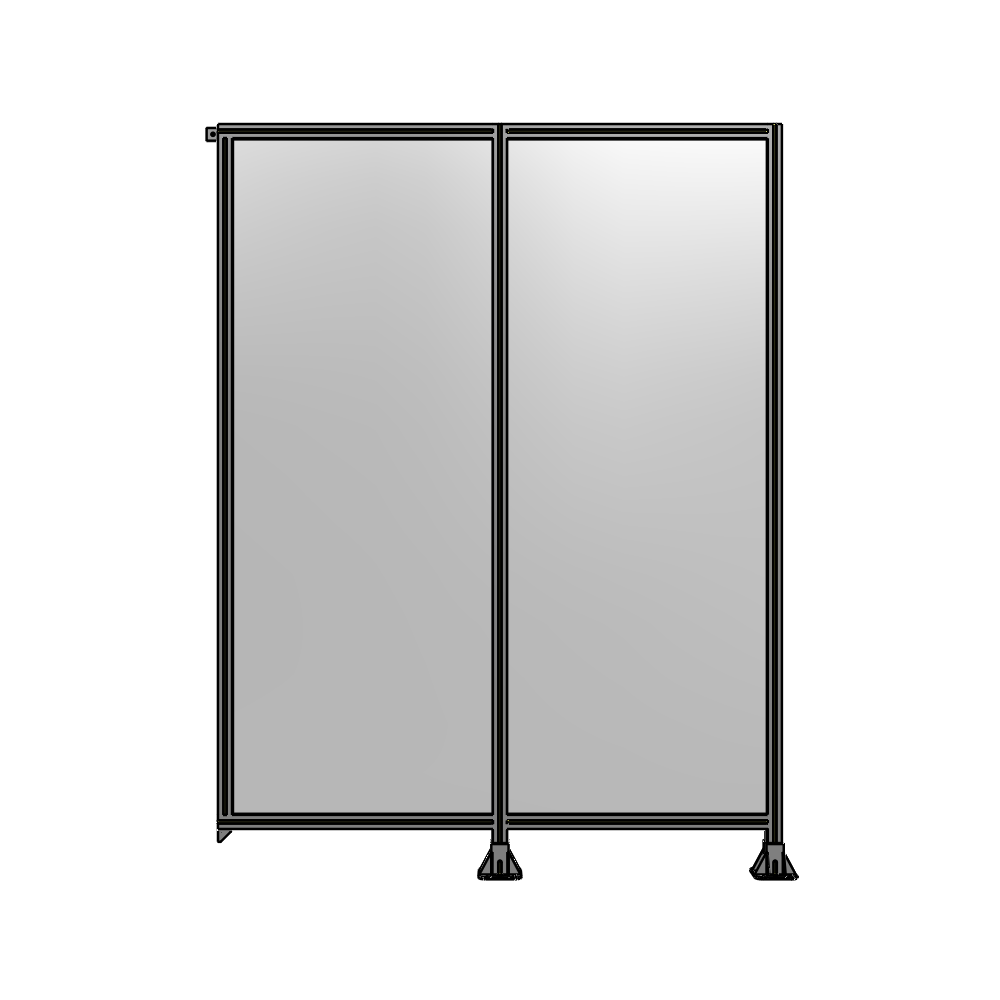 DOUBLE PANEL-LEGS ON RIGHT AND CENTER, TIE PLATE ON LEFT 2400MM X 1800MM  1/4" POLYCARB, ASSEMBLED