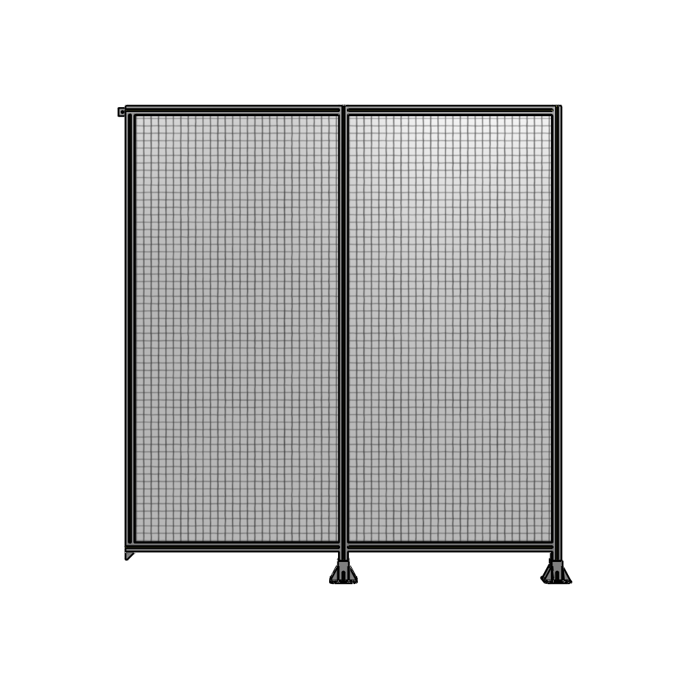 DOUBLE PANEL-LEGS ON RIGHT AND CENTER, TIE PLATE ON LEFT 2400MM X 2200MM  1" MESH, FULLY ASSEMBLED