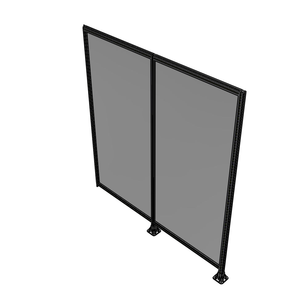 B6-2400-2200-0150-TYPFA DOUBLE PANEL-LEGS ON RIGHT AND CENTER, TIE PLATE ON LEFT 2400MM X 2200MM  1/4" POLYCARB, ASSEMBLED