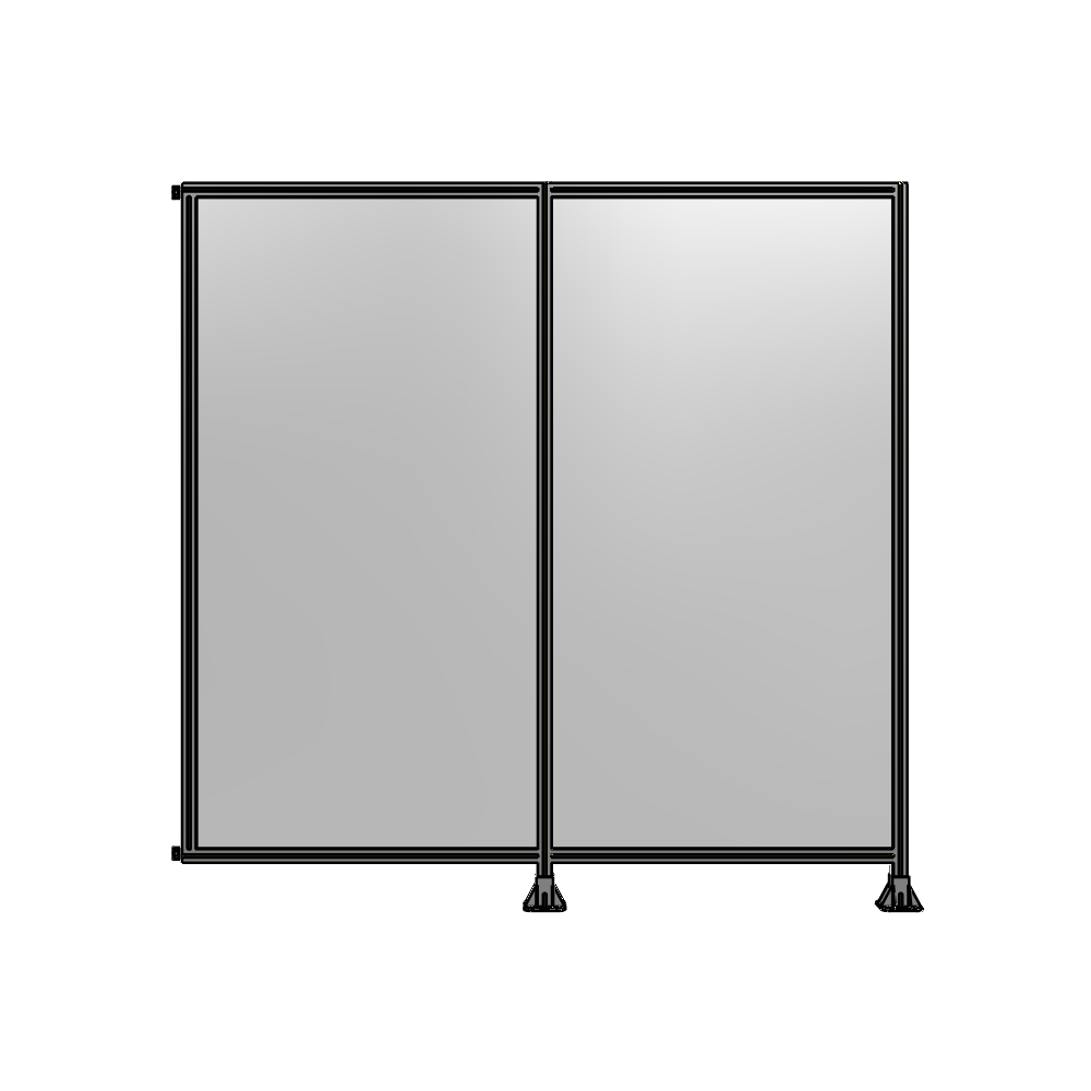 DOUBLE PANEL-LEGS ON RIGHT AND CENTER WITH HINGES 2400MM X 2400MM  1/4" POLYCARBONATE, ASSEMBLED