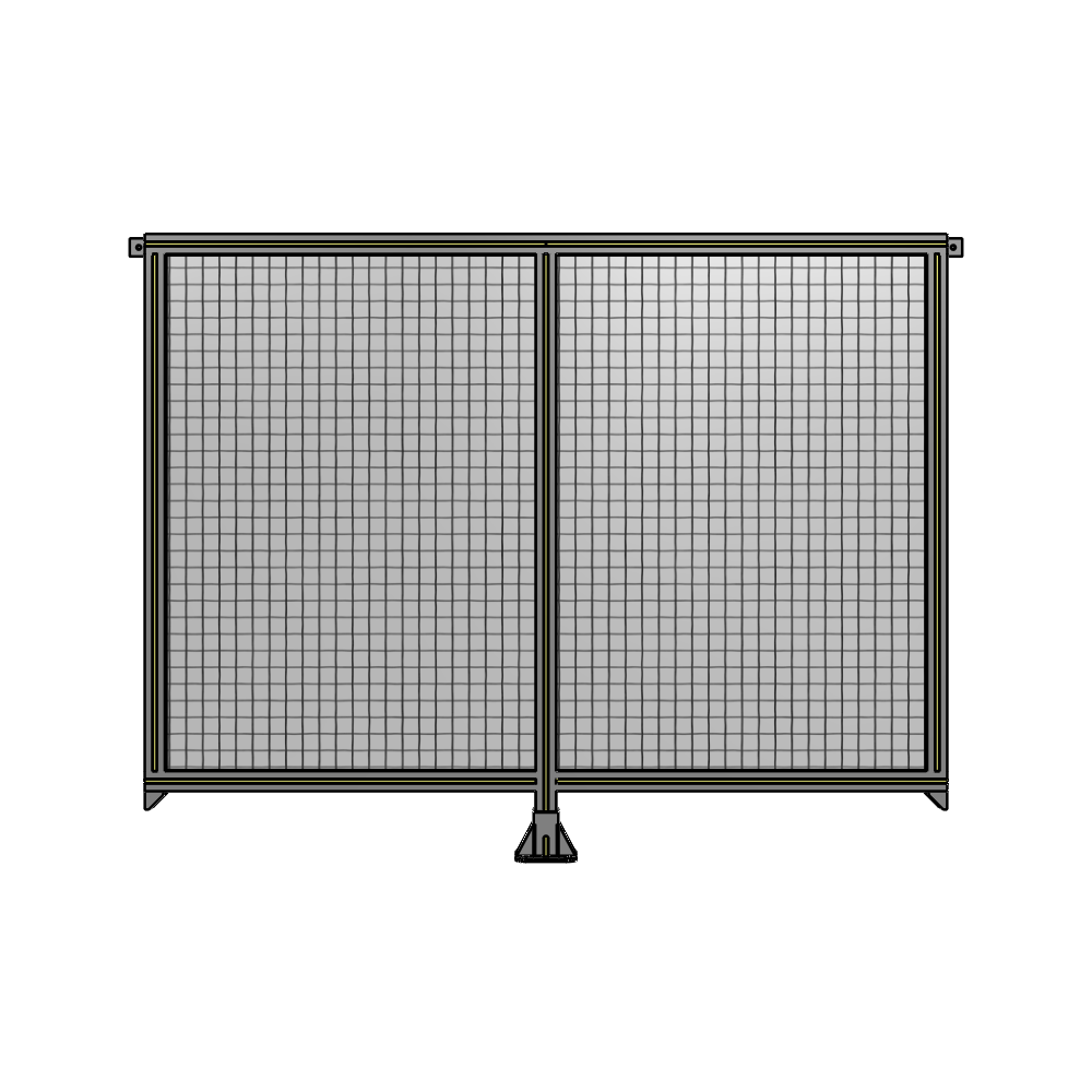 DOUBLE PANEL-LEG IN CENTER AND TIE PLATE CONNECTORS 1400MM X 1800MM  1" MESH, FULLY ASSEMBLED