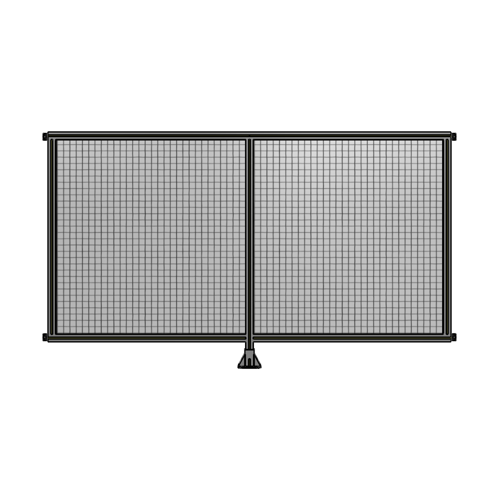 DOUBLE PANEL-LEG IN CENTER AND HINGE CONNECTORS 1400MM X 2400MM  1" MESH, FULLY ASSEMBLED