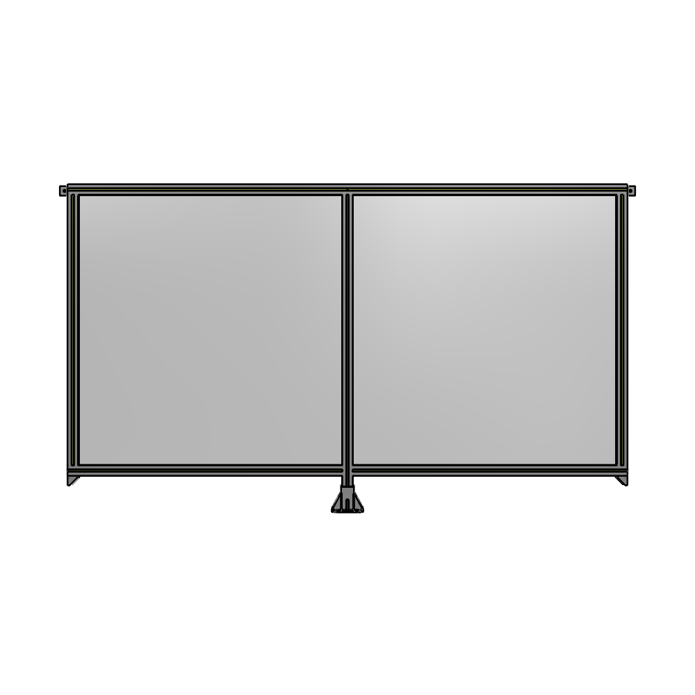 DOUBLE PANEL-LEG IN CENTER AND TIE PLATE CONNECTORS 1400MM X 2400MM  1/4" POLYCARB, ASSEMBLED