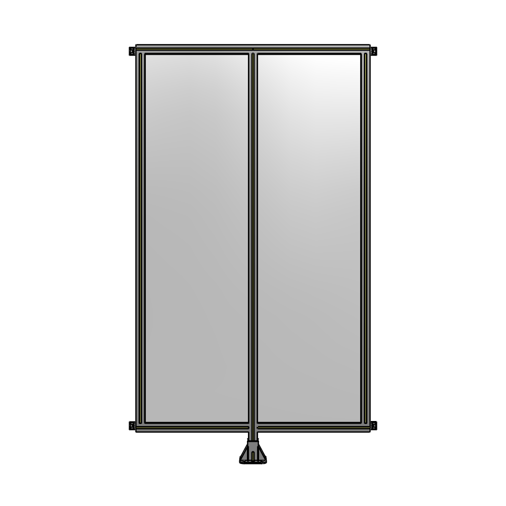 DOUBLE PANEL-LEG IN CENTER AND HINGE CONNECTORS 2135MM X 1200MM  1/4" POLYCARBONATE, ASSEMBLED