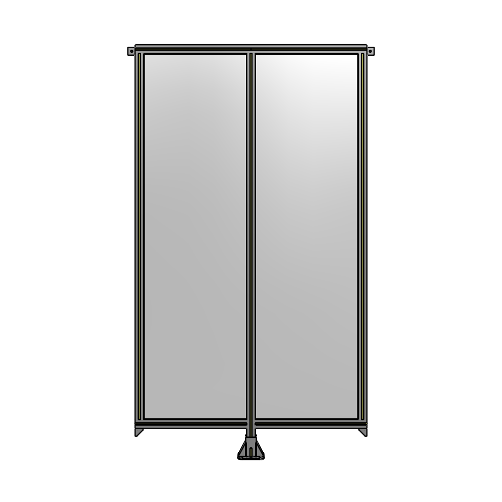 DOUBLE PANEL-LEG IN CENTER AND TIE PLATE CONNECTORS 2135MM X 1200MM  1/4" POLYCARBONATE, AS KIT