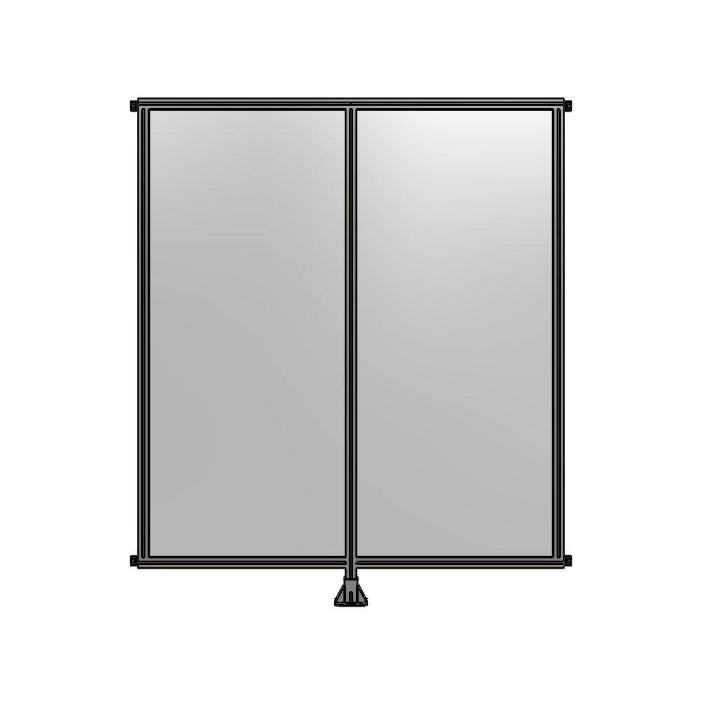 DOUBLE PANEL-LEG IN CENTER AND HINGE CONNECTORS 2135MM X 1800MM  1/4" POLYCARBONATE, ASSEMBLED