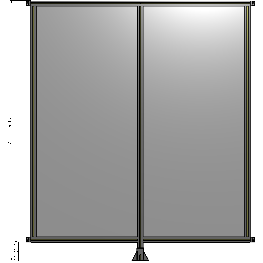 B7-2135-1800-0150-HYPFK DOUBLE PANEL-LEG IN CENTER AND HINGE CONNECTORS 2135MM X 1800MM  1/4" POLYCARBONATE, AS A KIT