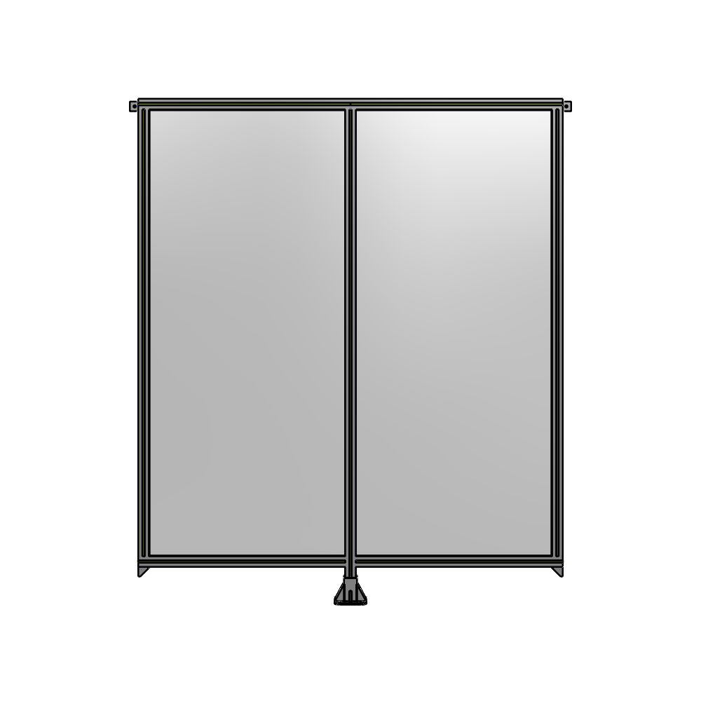 DOUBLE PANEL-LEG IN CENTER AND TIE PLATE CONNECTORS 2135MM X 1800MM  1/4" POLYCARB, ASSEMBLED