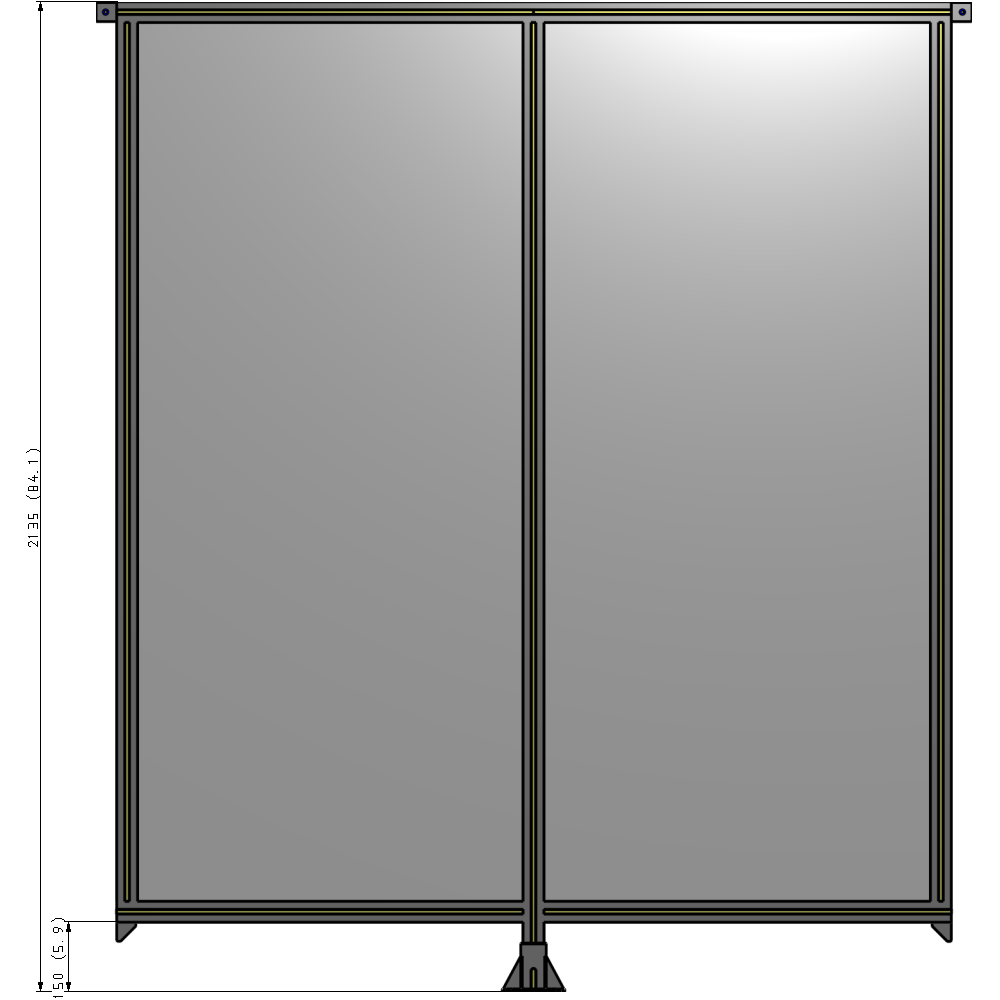 B7-2135-1800-0150-TYPFK DOUBLE PANEL-LEG IN CENTER AND TIE PLATE CONNECTORS 2135MM X 1800MM  1/4" POLYCARBONATE, AS KIT