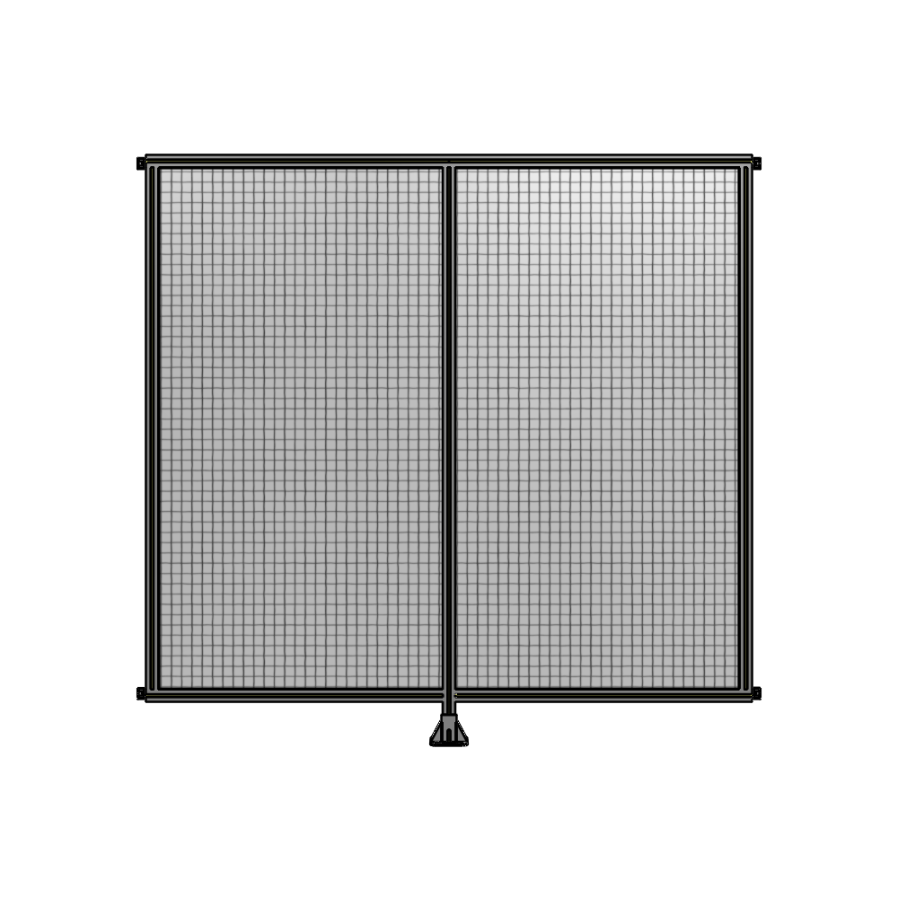 DOUBLE PANEL-LEG IN CENTER AND HINGE CONNECTORS 2135MM X  2200MM  1" MESH, FULLY ASSEMBLED